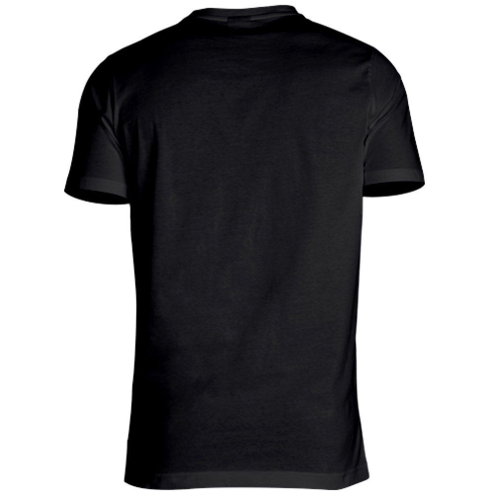 Retro della T-shirt Capobranco Ronin nera, design minimal e pulito.
