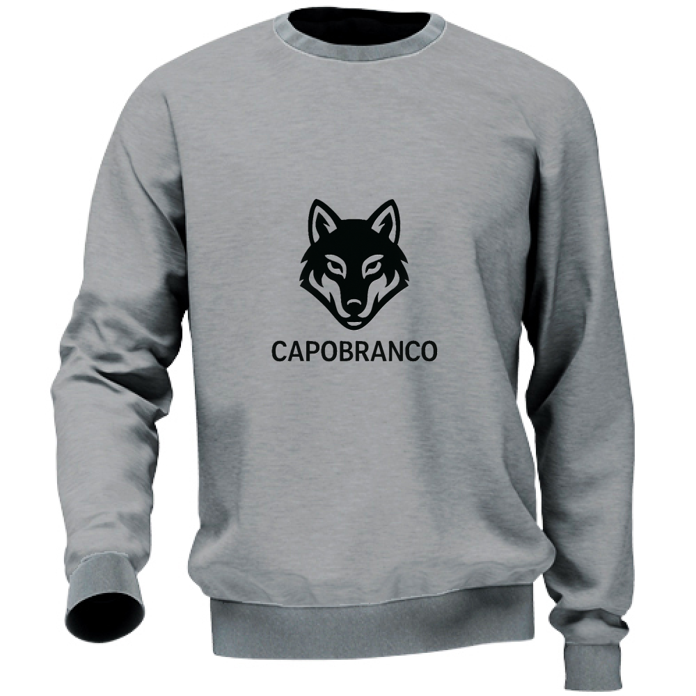 Felpa unisex Capobranco con scritta bianca minimal su fondongrigio

