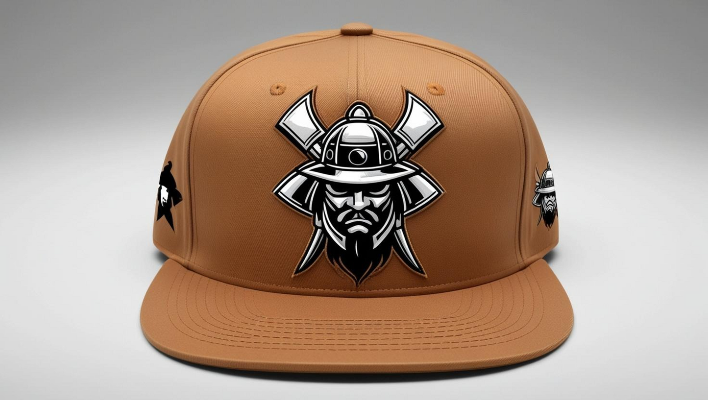 Cappello Color Sabbia con Logo Samurai Ricamato – Streetwear Ispirato al Giappone